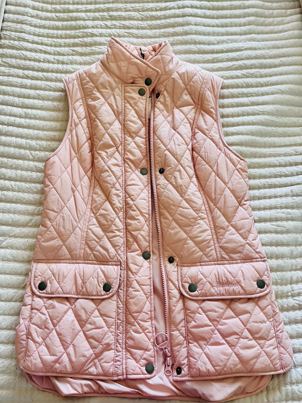 Barbour Pink Quilted Sleeveless Vest otterburn gilet - Picture 1 of 7